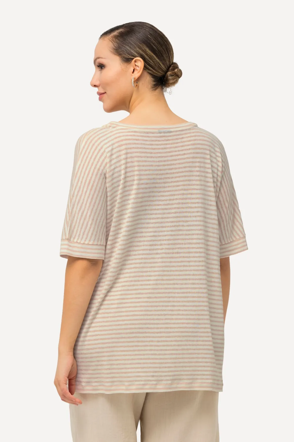 T-Shirt Streifen Oversized Rundhal Halbarm