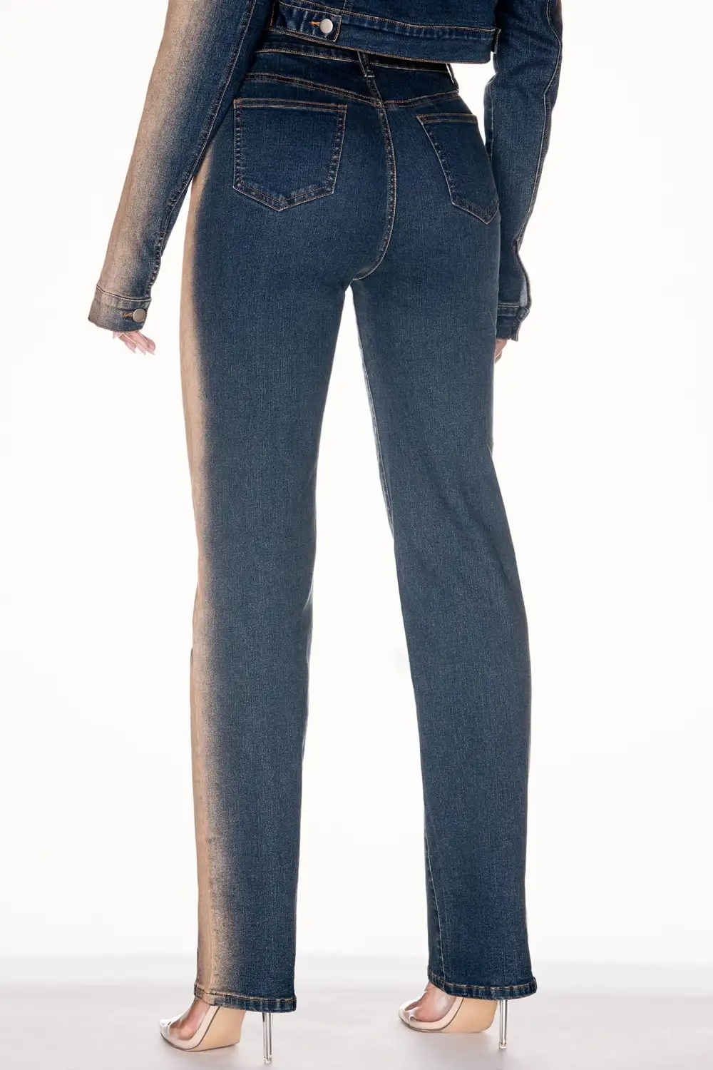 Sand Storm Tinted Stretch Straight Leg Jeans - Dark Wash