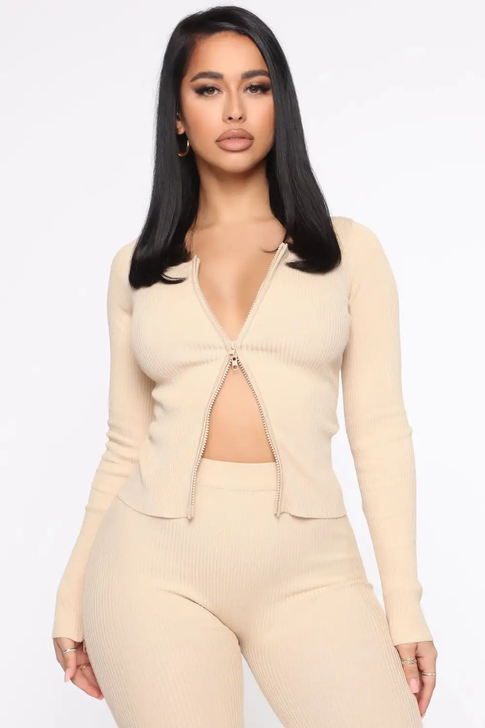 Wrong Way Sweater Pant Set - Taupe