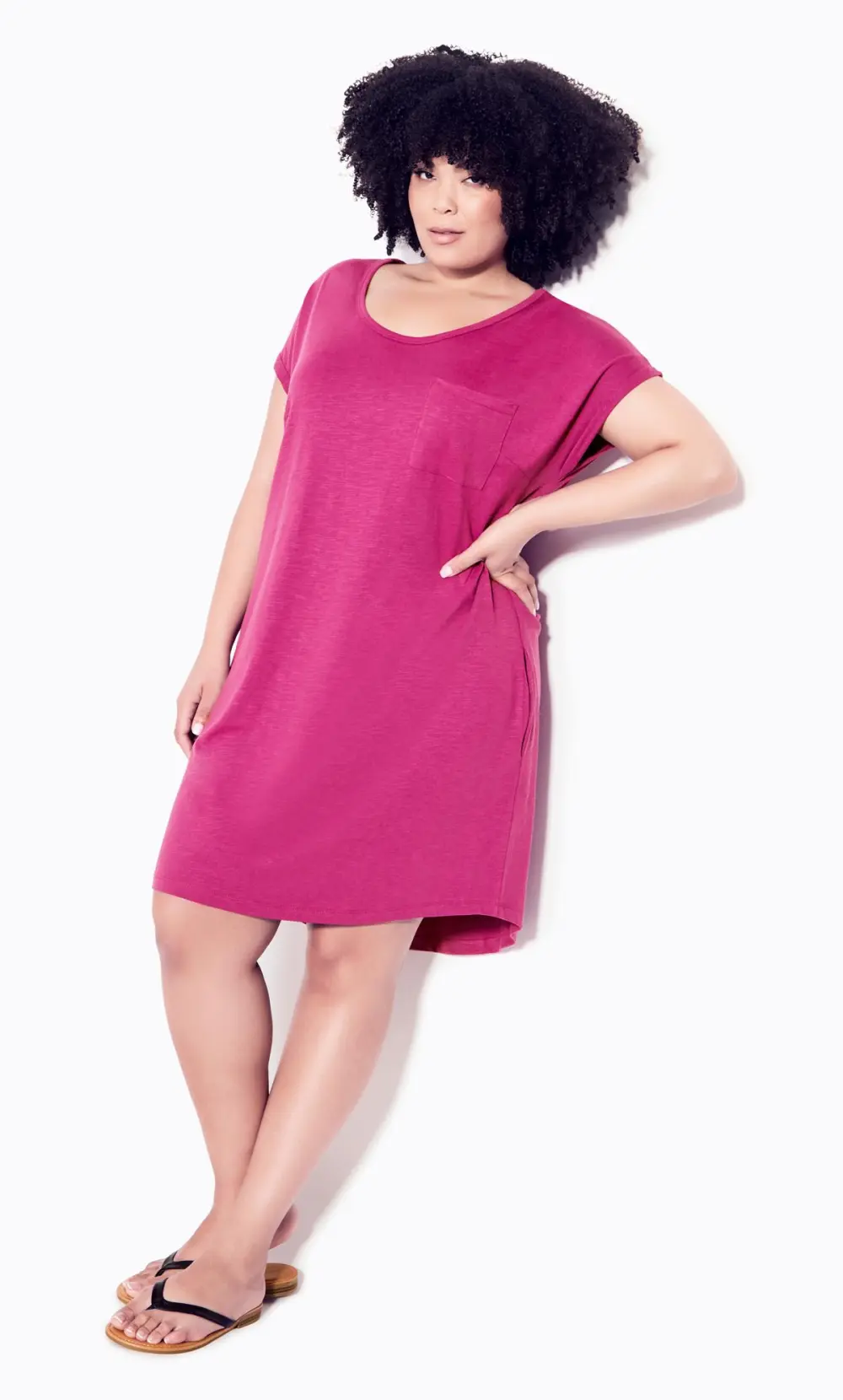 Evans Pink Pocket Casual Dress