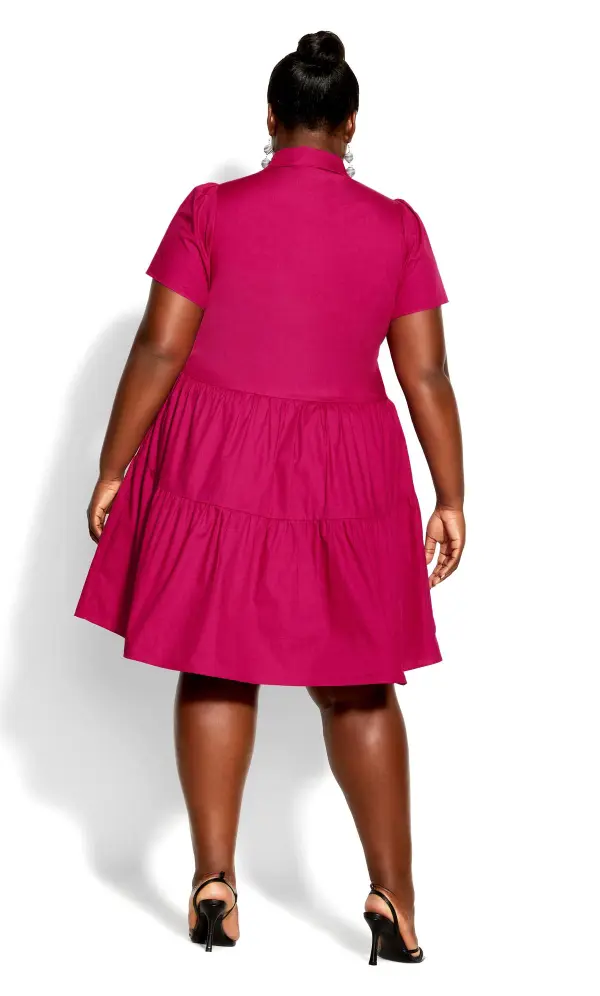 Evans Pink Smock Shirt Dress