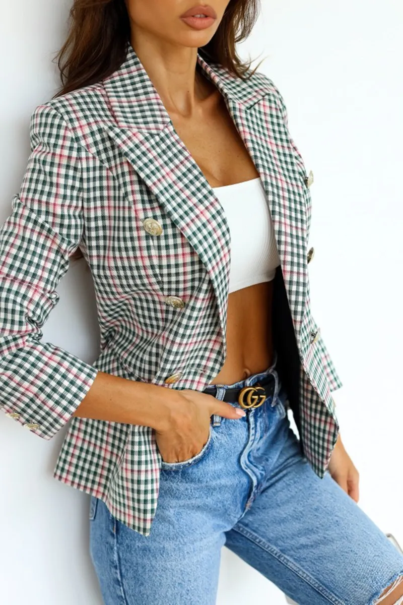 Temperament Check Double-Breasted Blazer