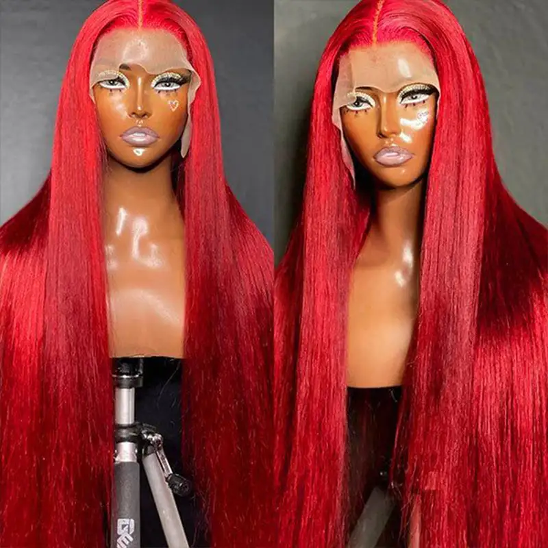 Chilli Red 13x6 Transparent Lace Wig 100% Virgin Human Hair