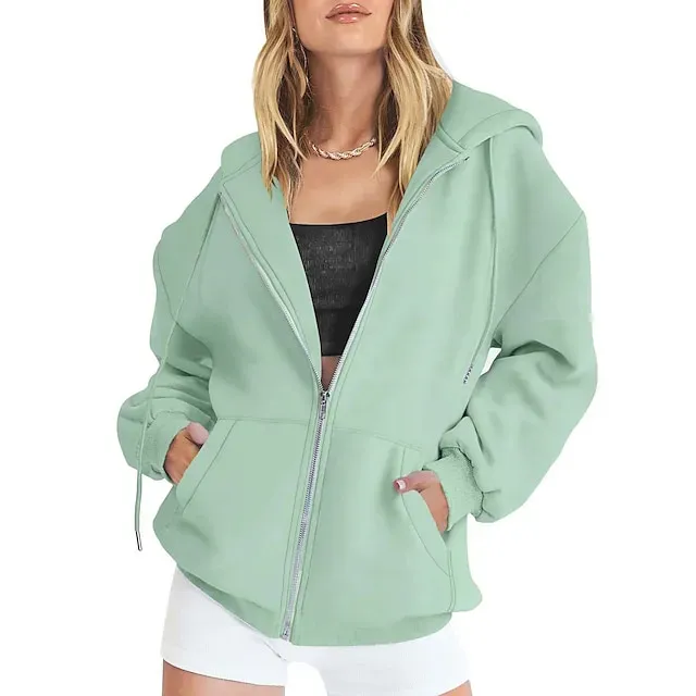 Hooded Drawstring Women's Jacket Long Sleeve Hooded Sweatshirt Athletic Warm Casual Breathable Moisture Wicking Running Sports Training Hiking Sportswear