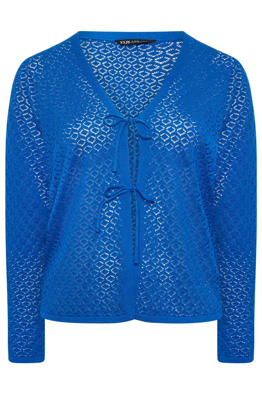 YOURS Curve Cobalt Blue Tie Knot Front Cardigan