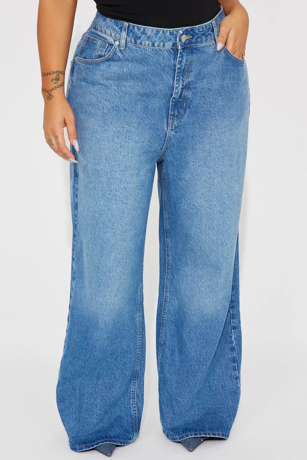 For The Longest Time Wide Leg Jeans - Medium Wash