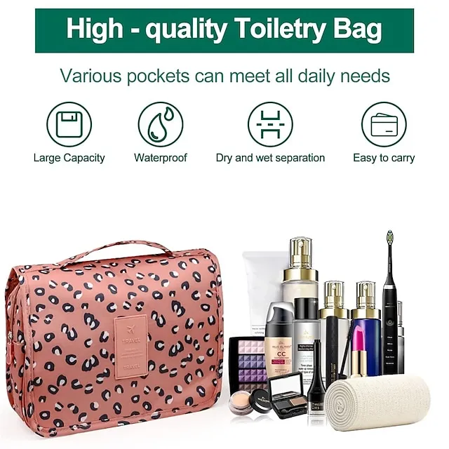Women's Girls' Cosmetic Bag Oxford Cloth Party Daily Holiday Zipper Large Capacity Waterproof Foldable Embroidery Wine Pink Dusty Rose