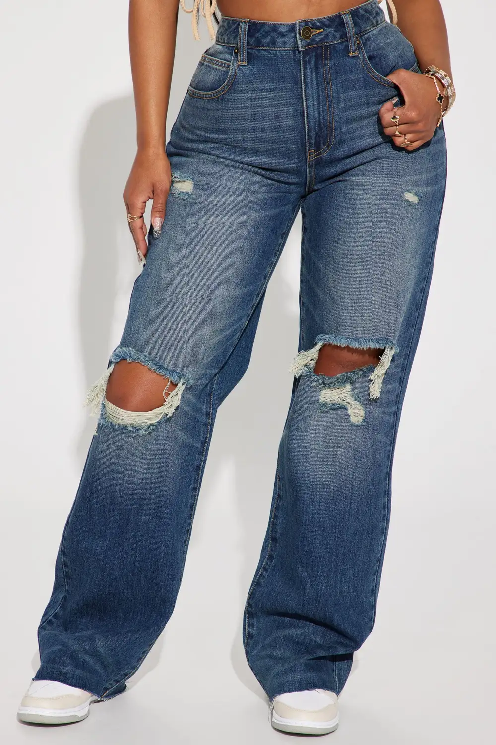 Shock Value Non Stretch Straight Leg Jeans - Dark Wash
