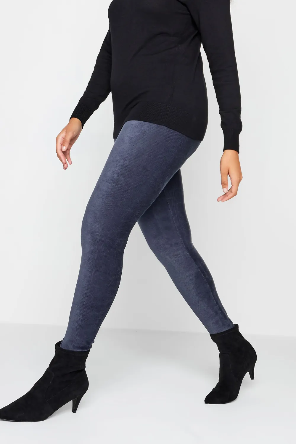 M&Co Teal Blue Cord Stretch Leggings