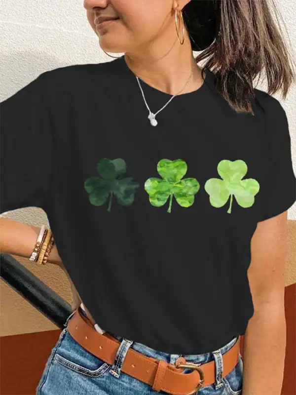 Women's St. Patrick's Day Let The Shenanigans Begin Lucky Shamrock Casual Tee