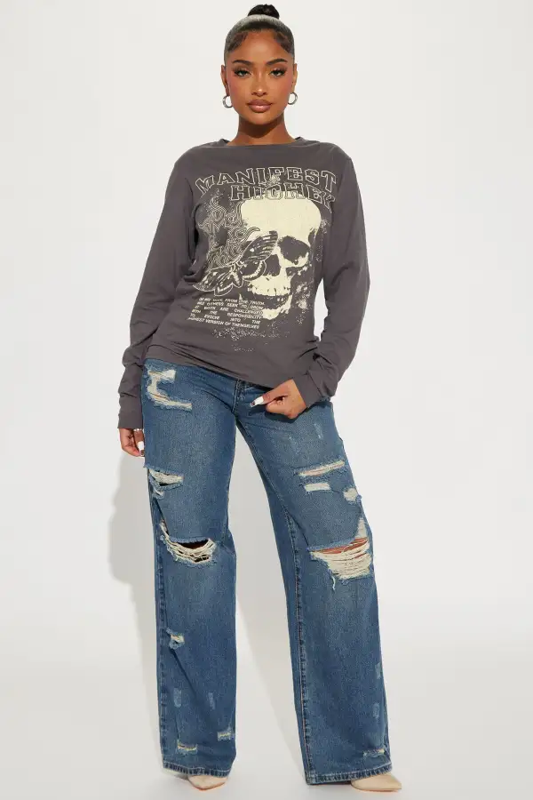 Manifest Higher Long Sleeve Tee - Charcoal