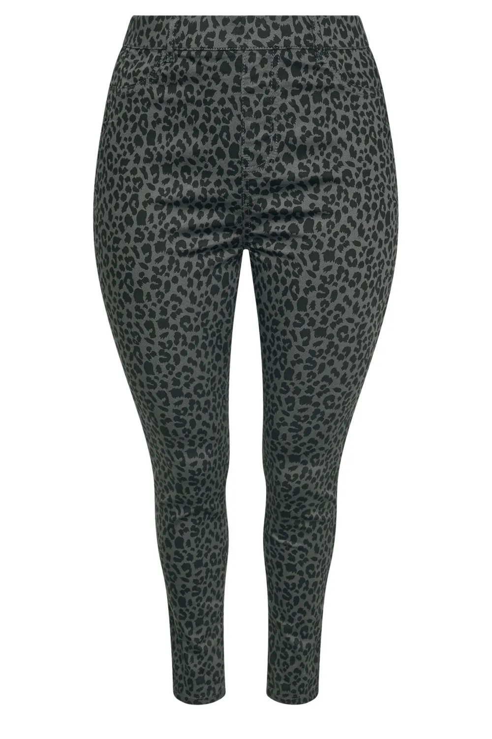 YOURS Curve Grey Leopard Print Jeggings