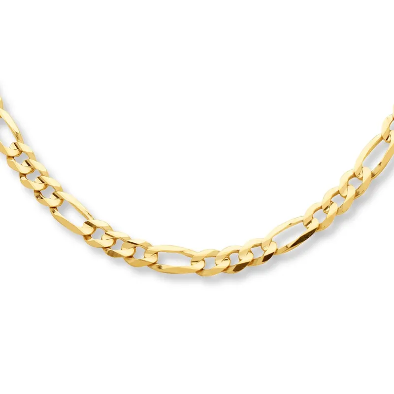 Solid Figaro Necklace 10K Yellow Gold 22