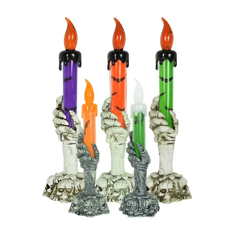 Halloween LED  Skeleton Holding Candle Light Party Haunted House Bar Home Decor Horror Props  Lantern Halloween  Decor  2023