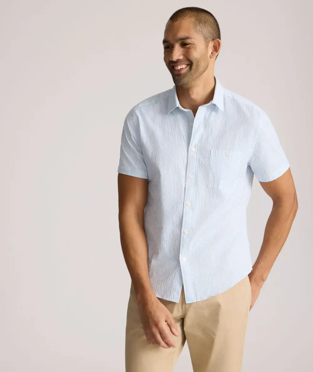 Performance Short-Sleeve Seersucker Shirt