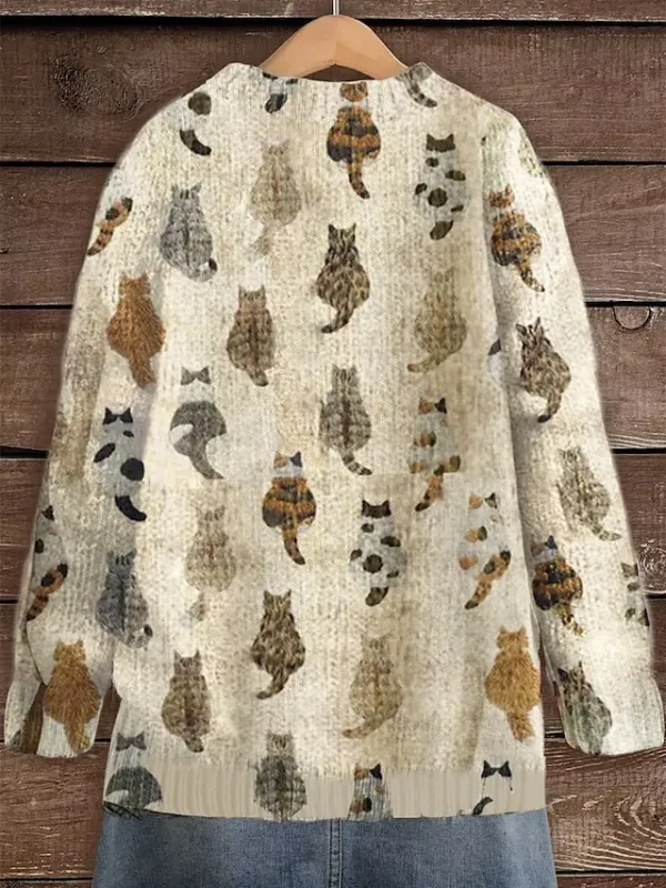 Women's Sweater Daily Graphic Crew Neck Print Long Sleeve Regular Tops Knit Weekend Pink Khaki Fall Winter