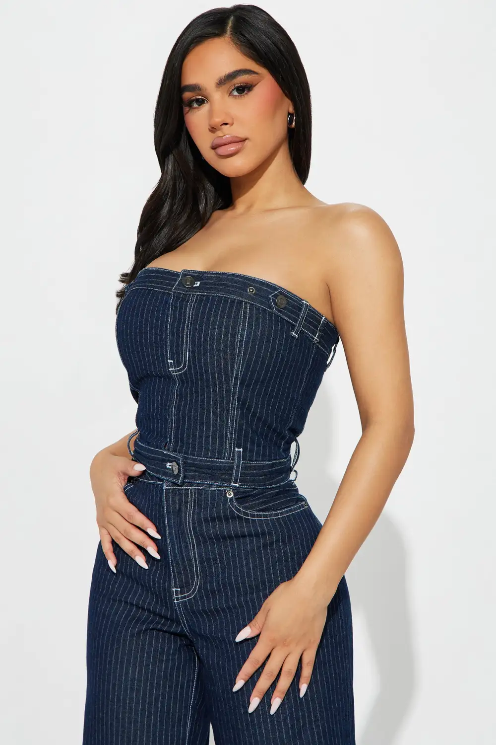 Keep You Close Denim Pant Set - Dark Wash