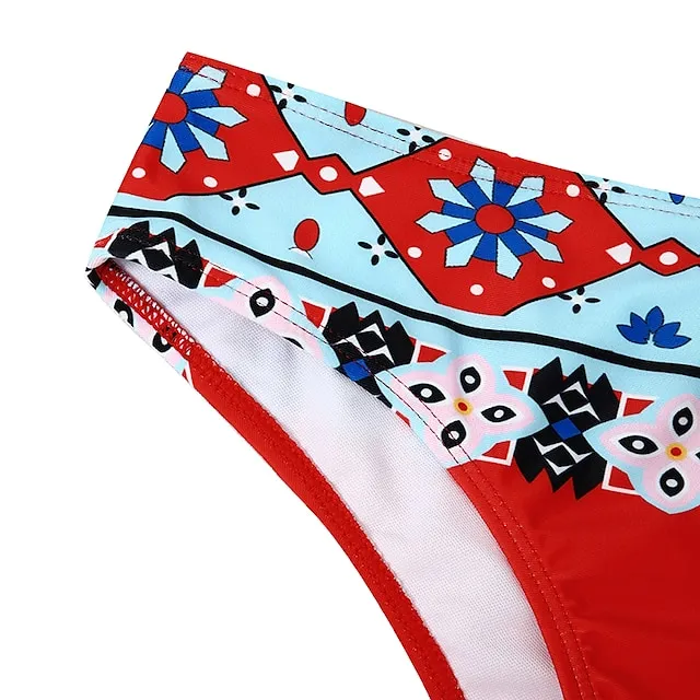 Women's Swimwear Bikini Bathing Suits 2 Piece Normal Swimsuit Halter 2 Piece Sexy Floral Print Light Green Pink Purple Padded V Wire Bathing Suits Sports Vacation Beach Wear