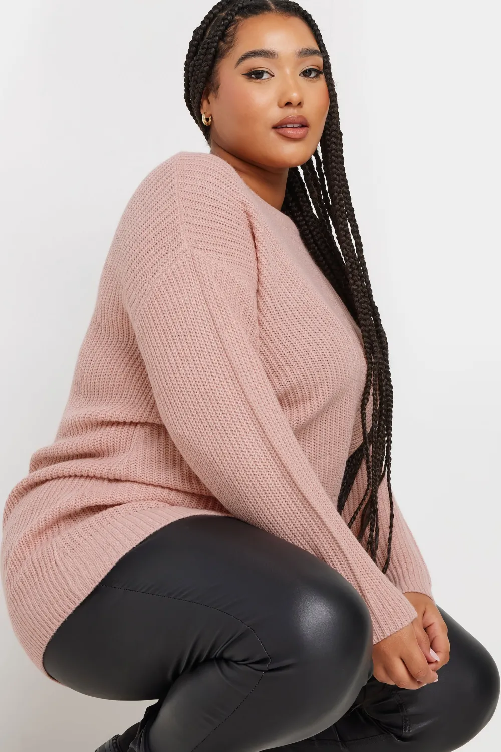 YOURS Curve Pink Essential Knitted Jumper