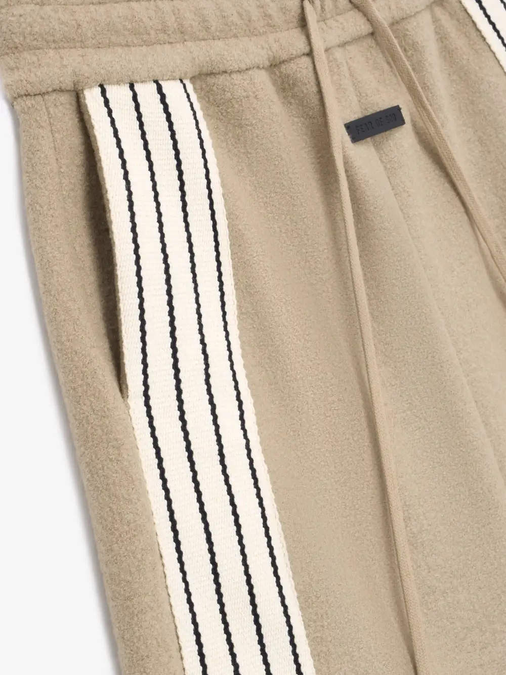 Boiled Wool Striped Relaxed Short