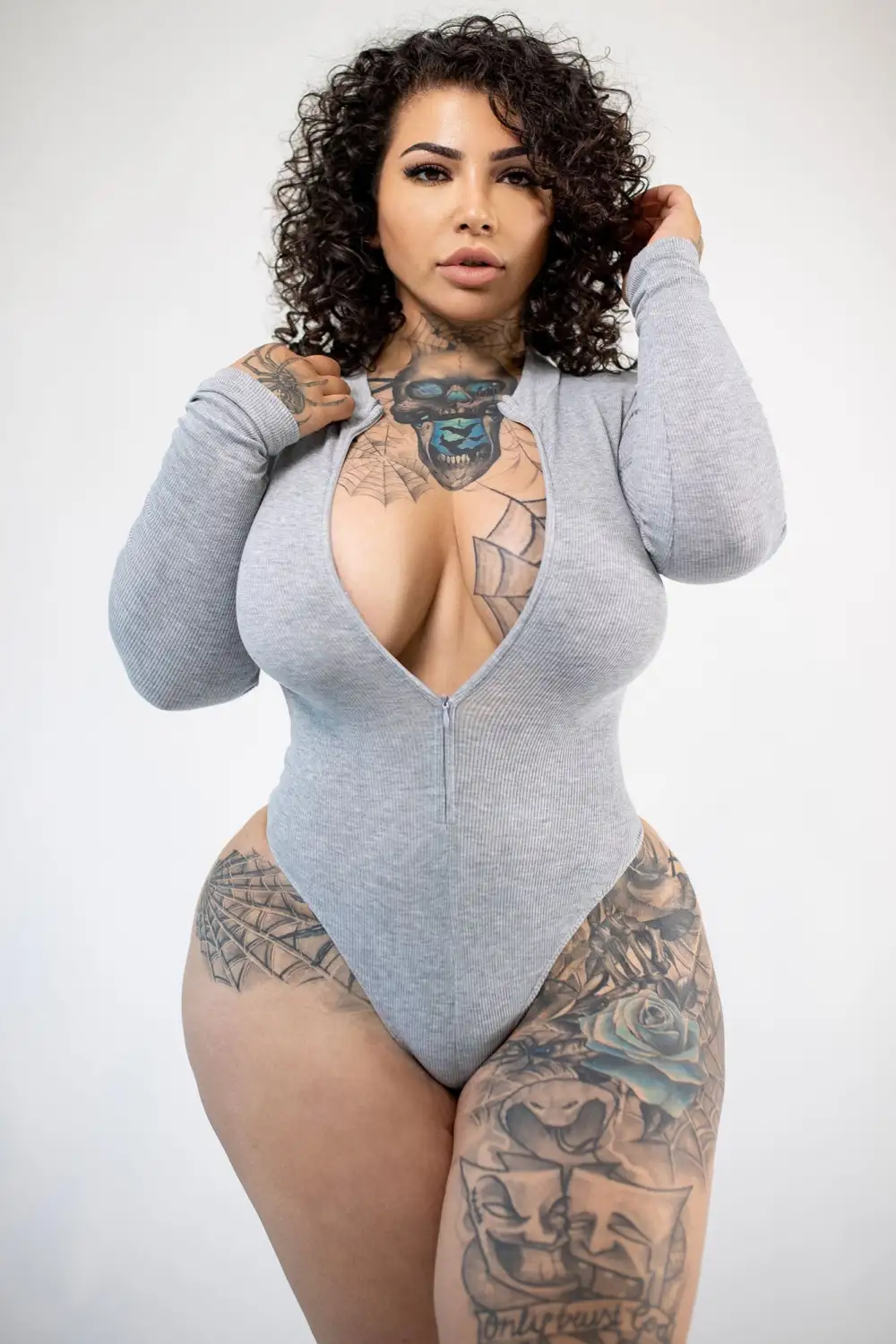 Grind Time Beyond Long Sleeve Bodysuit - HeatherGrey