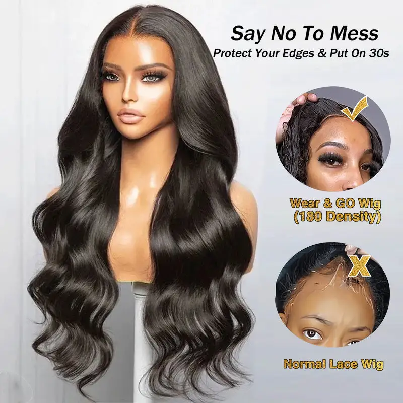 One Wig Two Styles | Glueless 5x5 Body Wave Lace Closure Wig With Removable Bangs