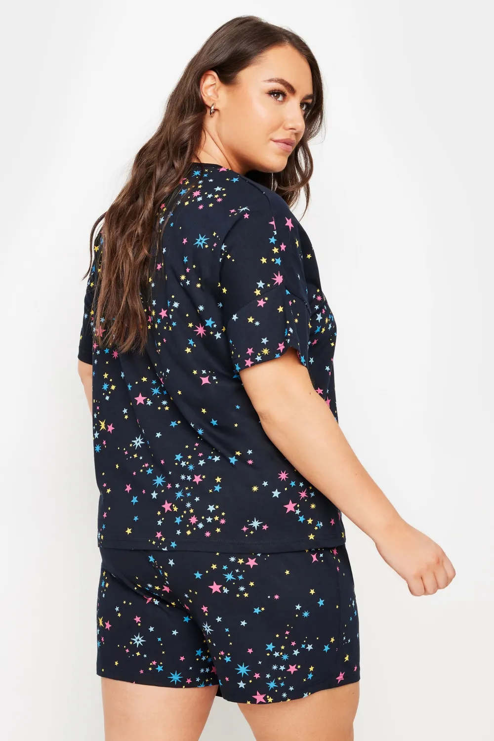 YOURS 4 PACK Curve Navy Blue Star Print Pyjama Set