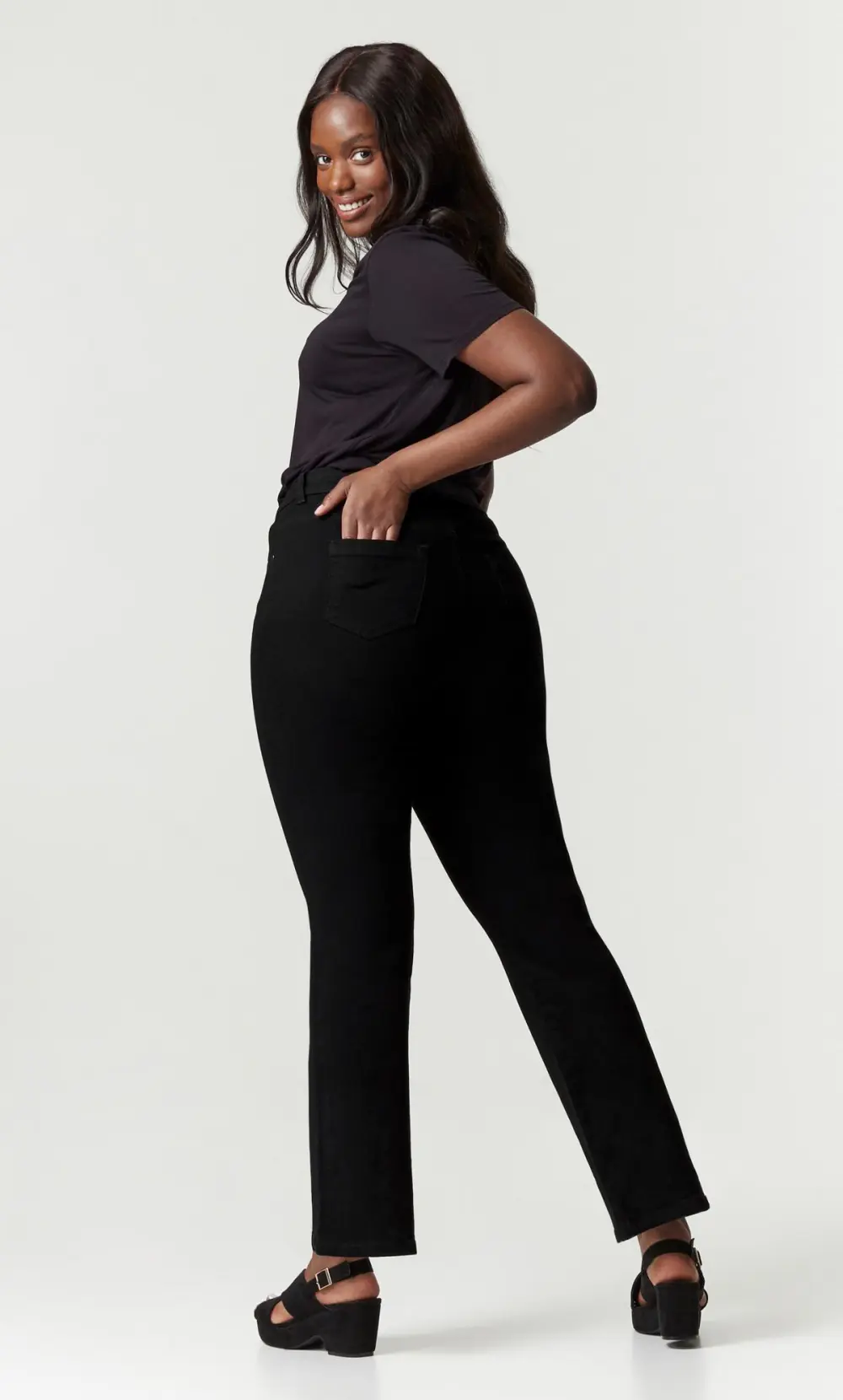 Evans Black Tall Mom Jeans
