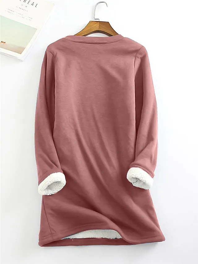 Women's Fleece Pajama Sets Lounge Sets Letter Warm Comfort Soft Home Daily Bed Fleece Warm Breathable Crew Neck Long Sleeve Pullover Pant Elastic Waist Fall Winter Pink