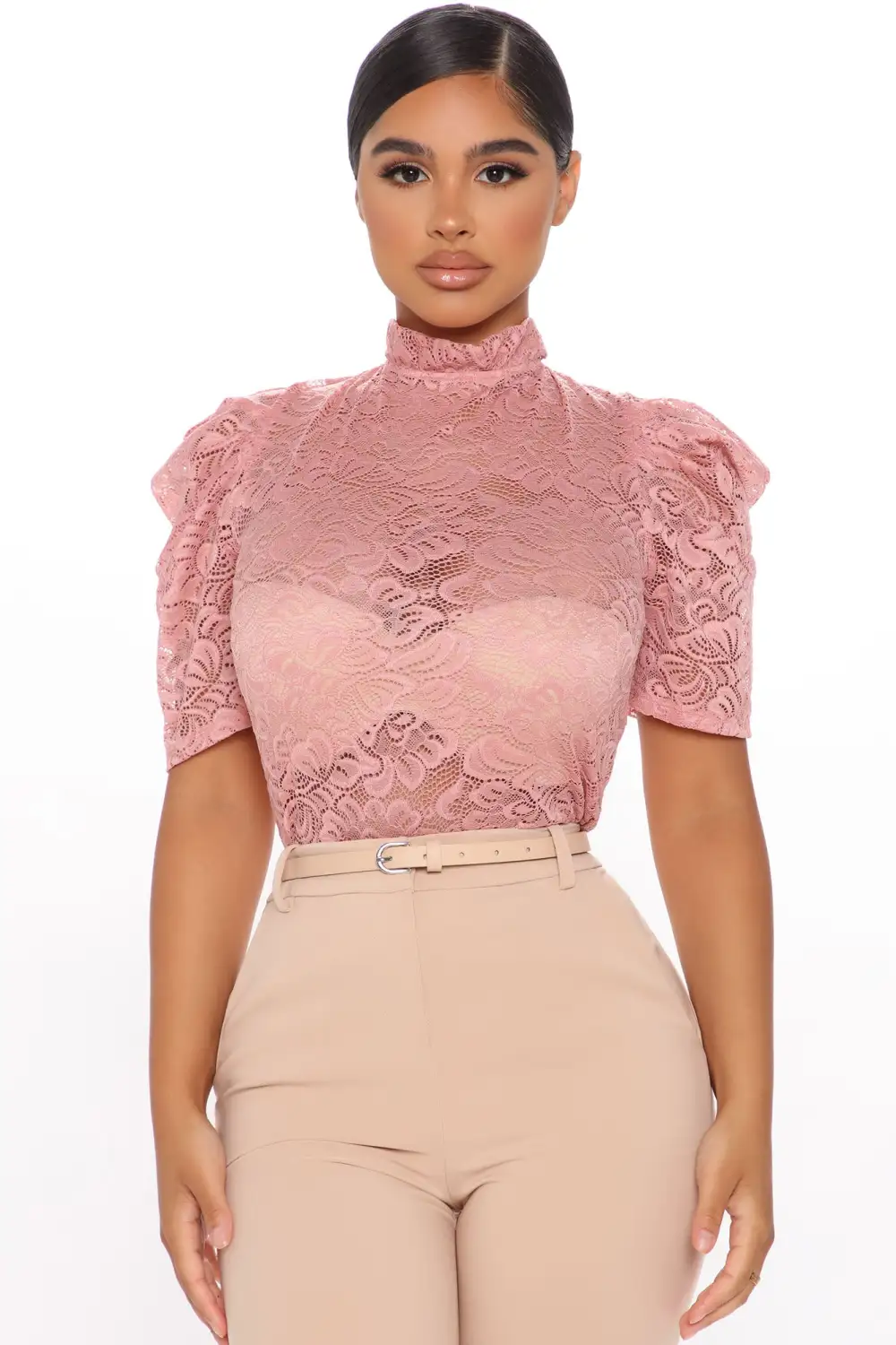 Madison Lace Top - Mauve