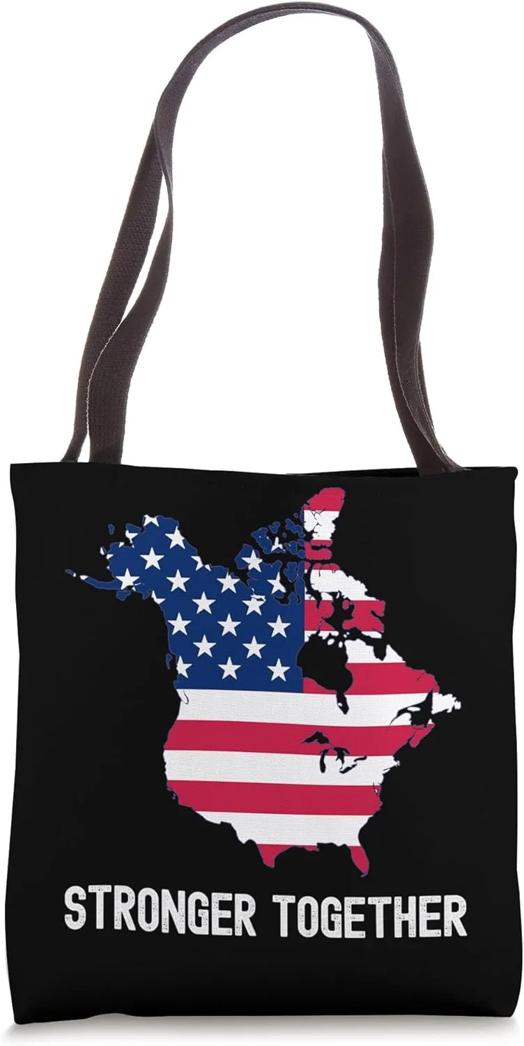 Trump Canada USA 51st State Map American Flag Tote Bag