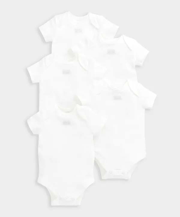 Organic Shortsleeved Bodysuits (5 Pack) - White