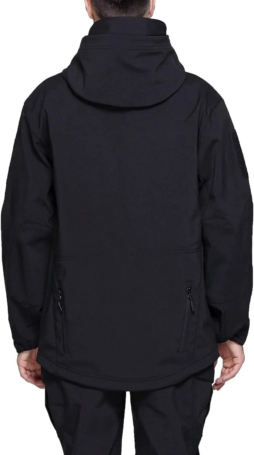 Men's Military Tactical Jackets Softshell Winter Warm Fleece Hooded Coat Outdoor Hiking Hunting Jacket