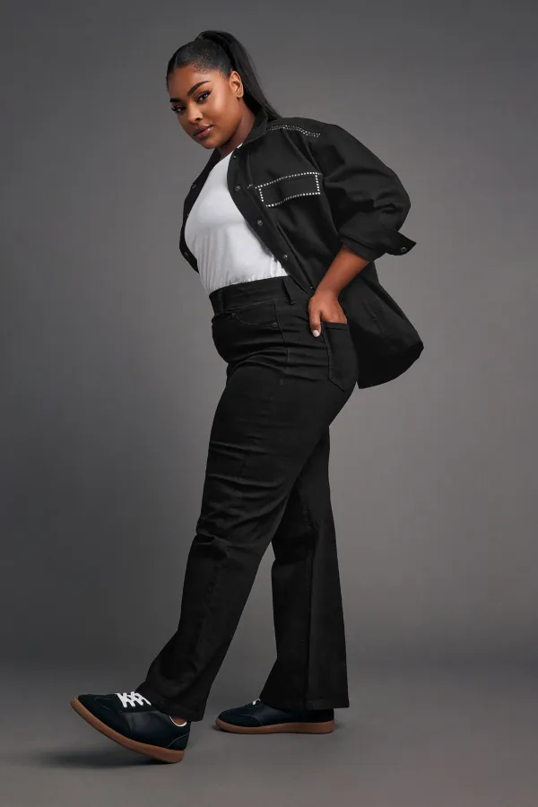 YOURS Curve Black Wide Leg Jeggings