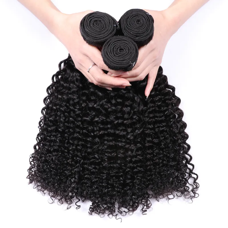 Sterly Hair Deep Curly 3 Bundles with 4×4 Lace Closure 100% Human Virgin Hair