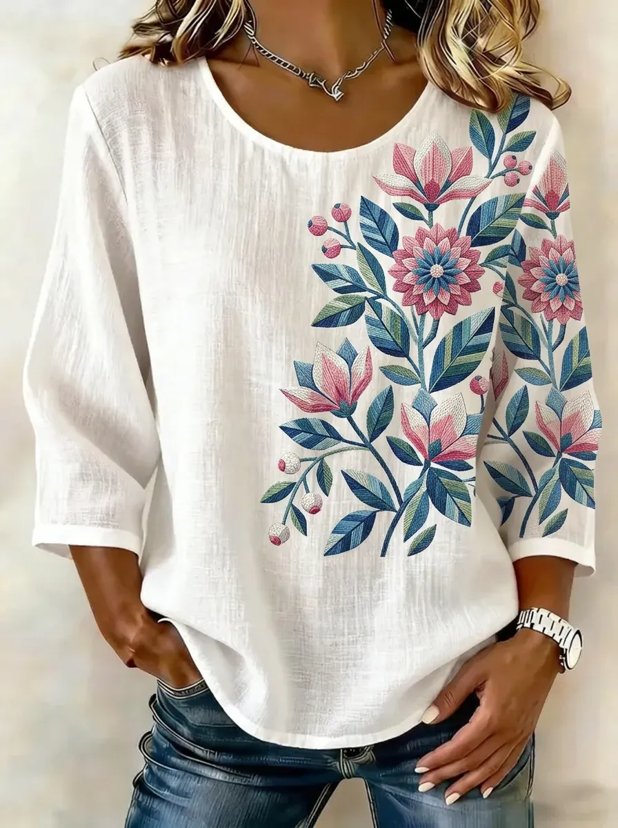 Women's Nashville Floral Botanical Printed Top