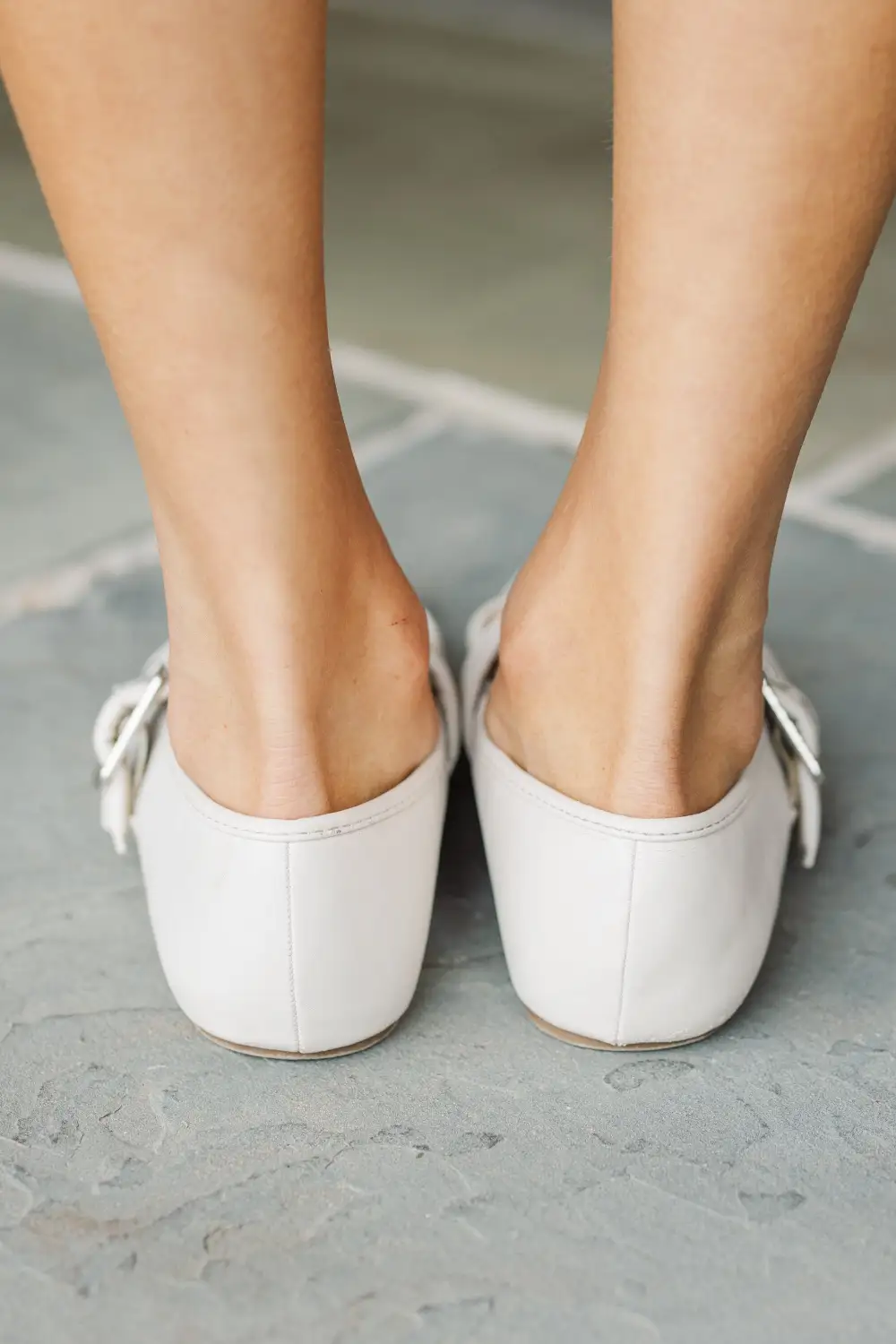 Make The Call Bone White Mary Jane Flats