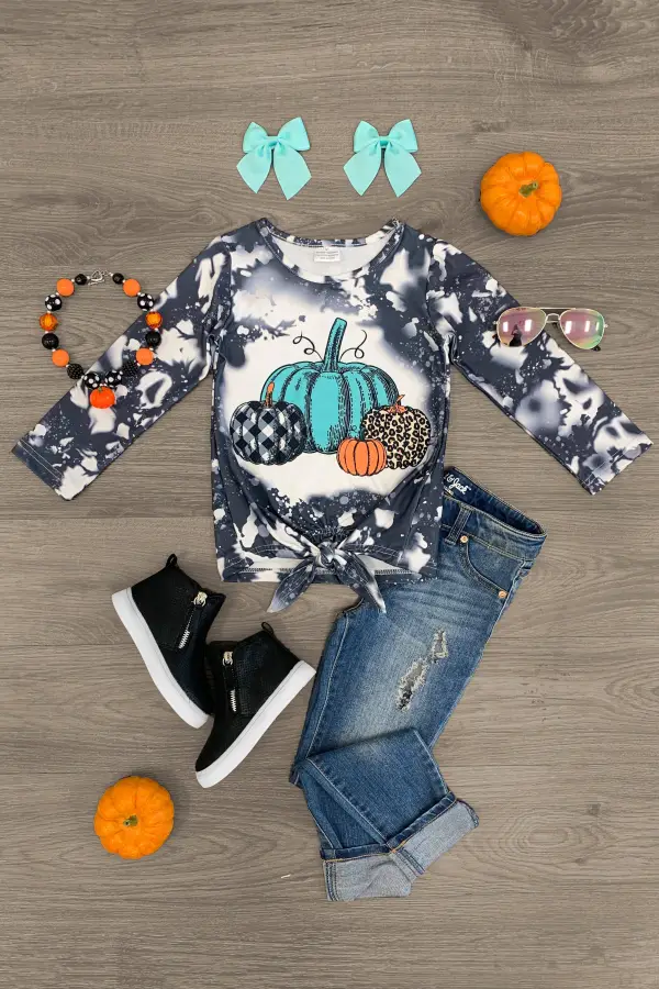 Tie Dye Pumpkin Tie Top