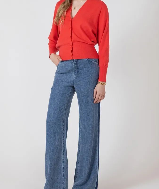 V-Neck Button Front Cardigan