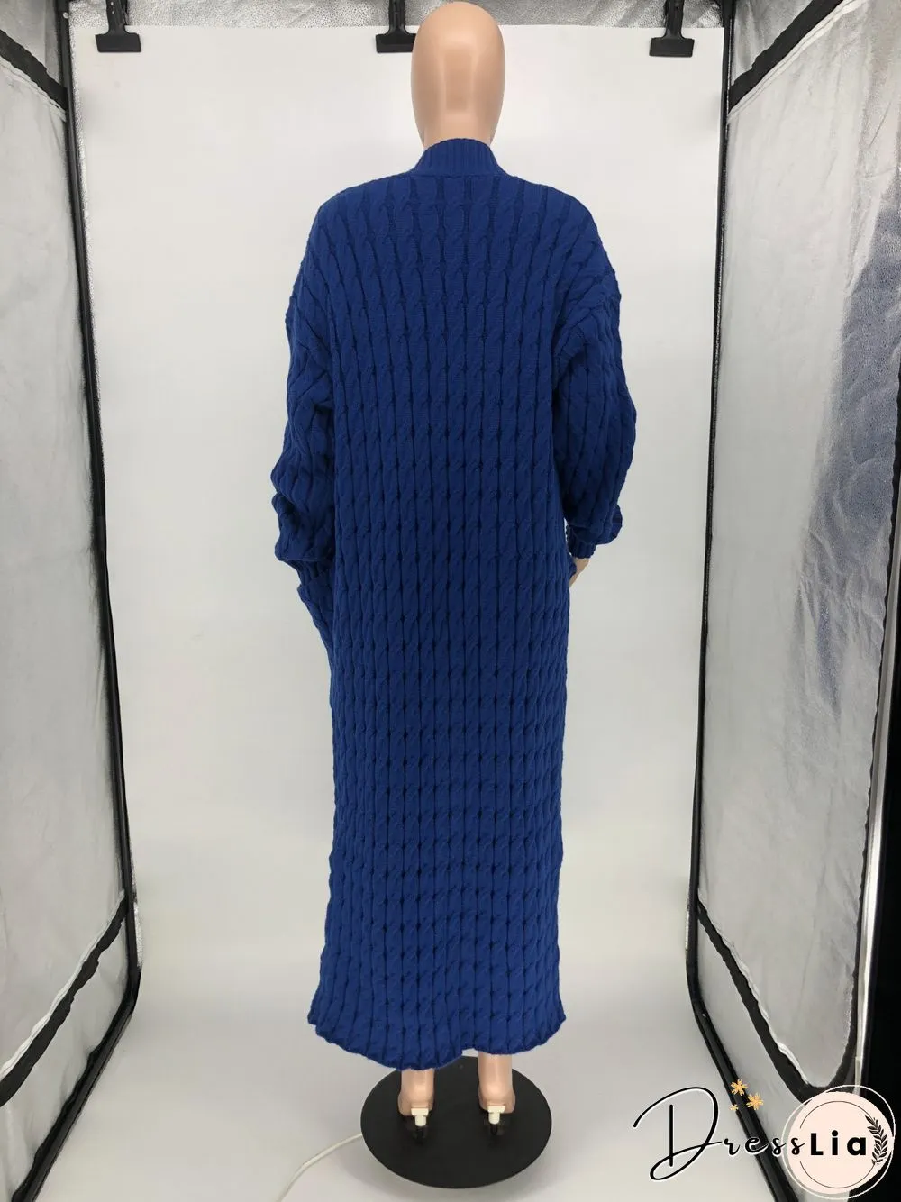 Winter Crochet Loose Long Twist Sweater Cardigan