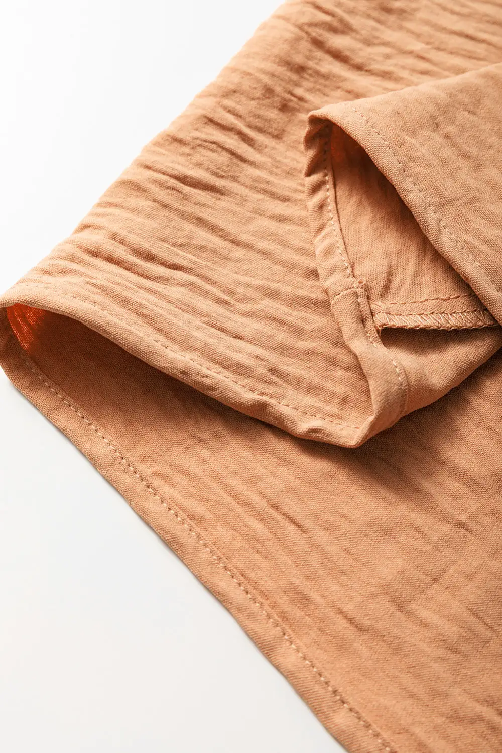Smocked Shirred V-Neck Blouse