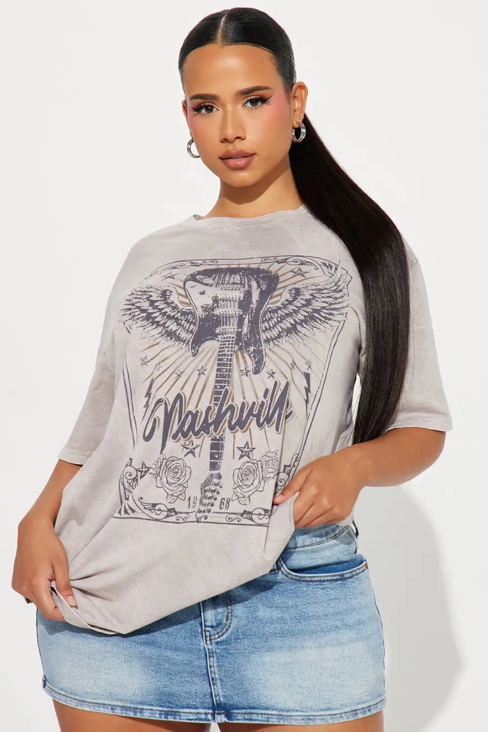 Nashville Nights Graphic Tee - Beige