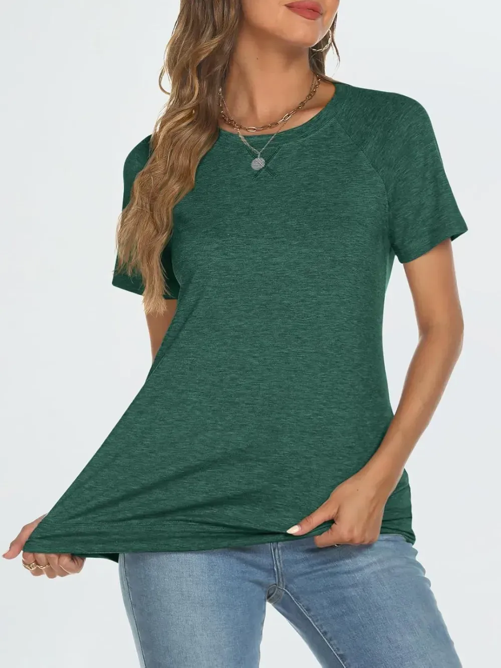 AUTOMET T Shirts Short Sleeve Crewneck Tees for Women Trendy Lightweight Soft Casual Summer Tops Clothes 2024