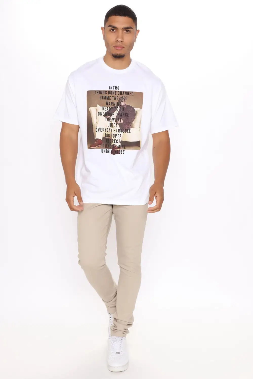 Biggie Lyrical Short Sleeve Tee - White