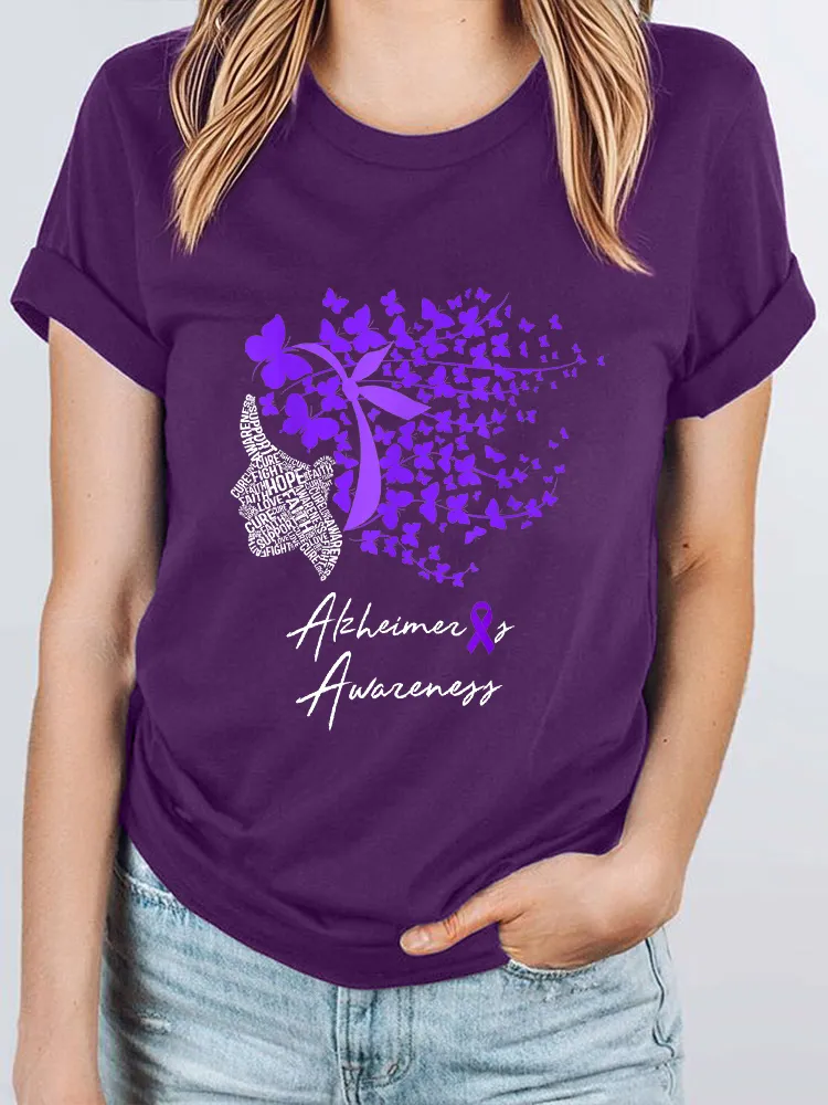 Women'S Alzheimer'S Awareness Round-Neck T-Shirt