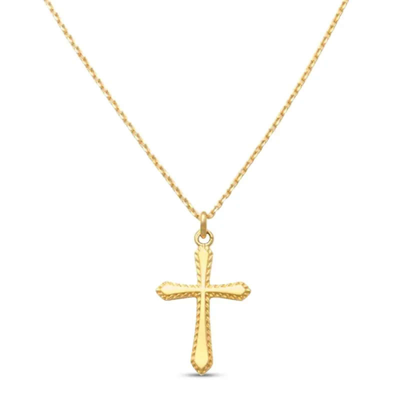 Children's Cross Necklace 14K Yellow Gold 15