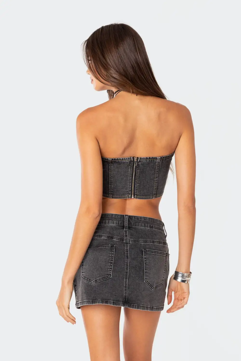 Waverly Denim Lace Up Corset