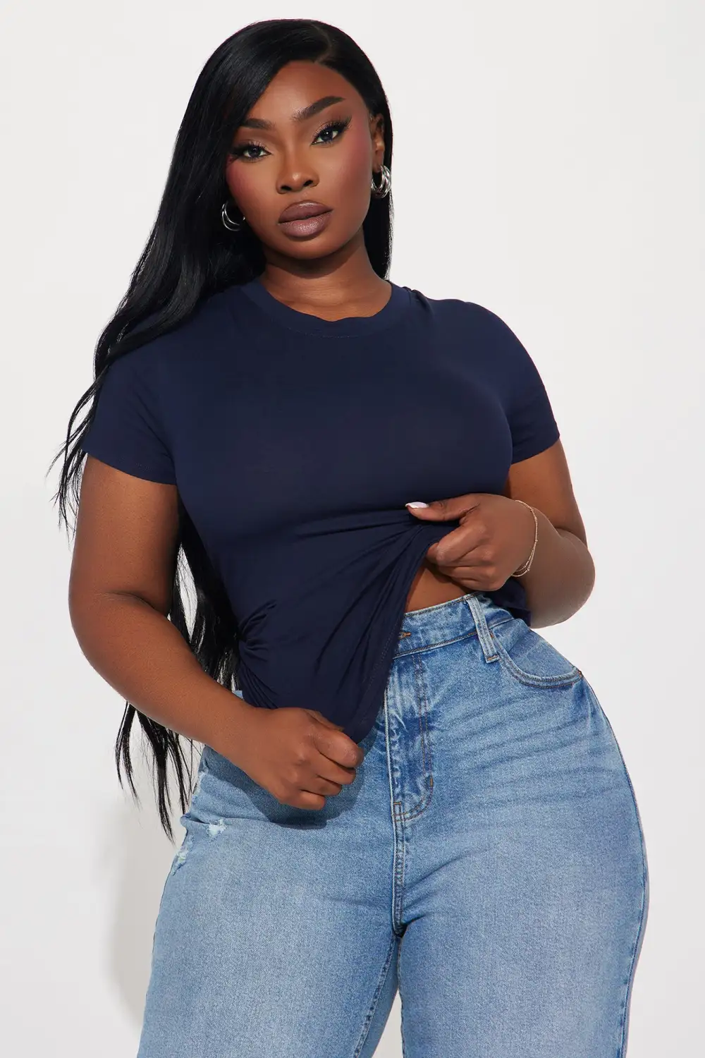Camilla Classic Fit Crew Neck Tee - Navy