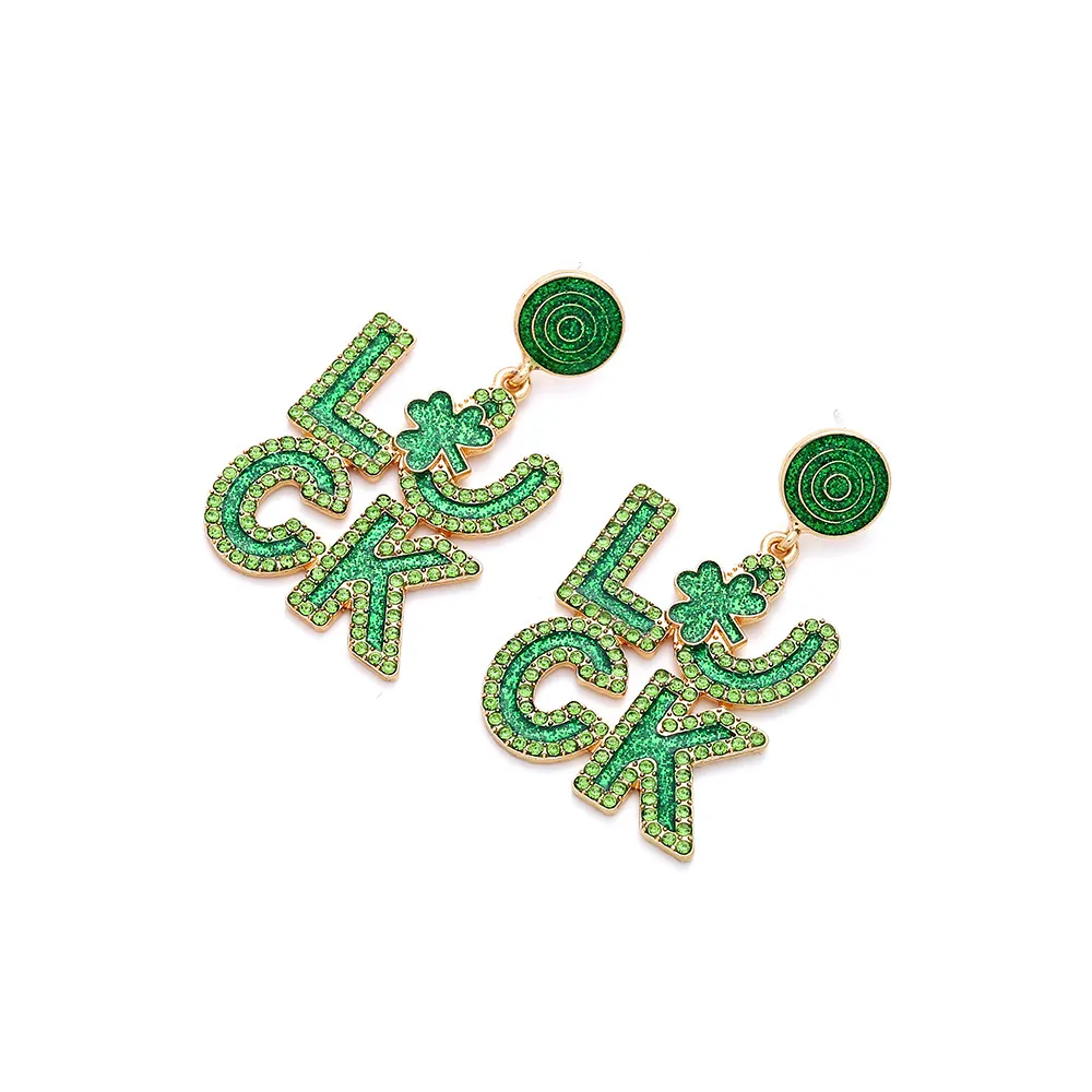 St. Patrick's Lucky Diamond Earrings For Women