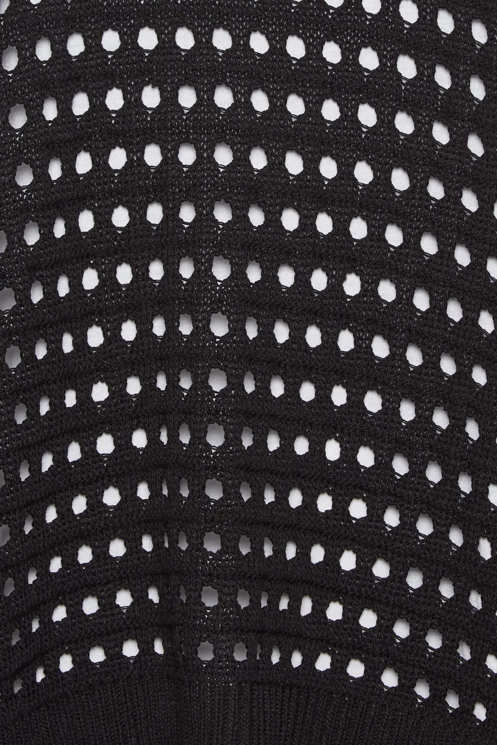 YOURS Curve Black & Silver Side Split Crochet Jumper